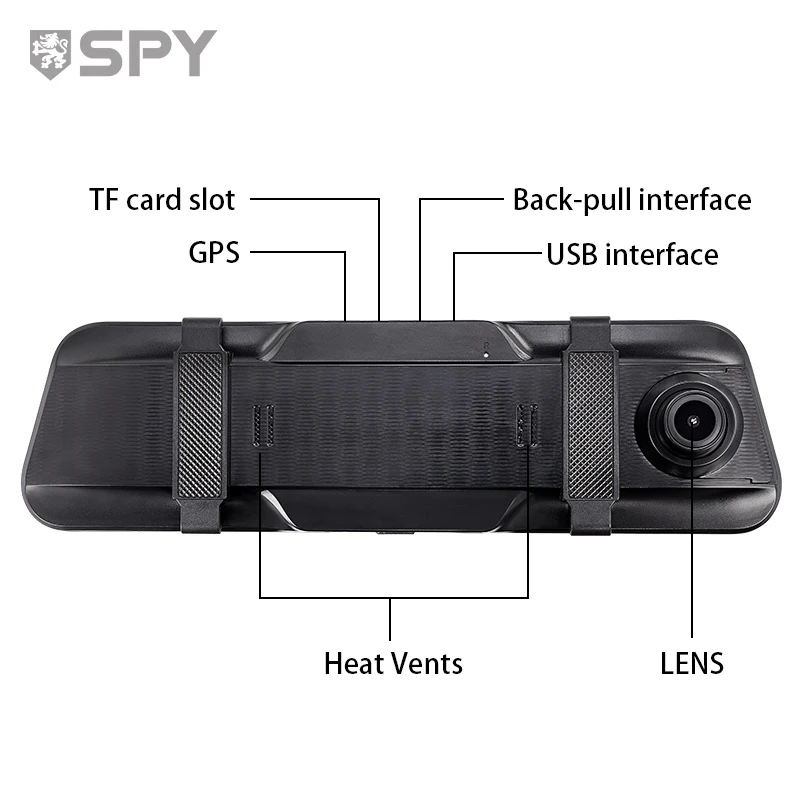 SPY Rearview Mirror Dash Cam Car Inside Mirror Dvr Box Display Screen With Camera and Screen