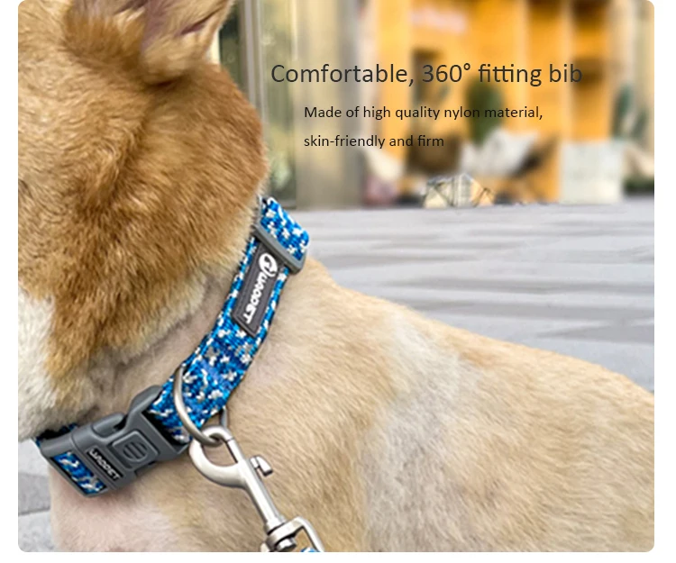 New Fashion Adjustable Custom Dog Collar Reflective Nylon Breathable