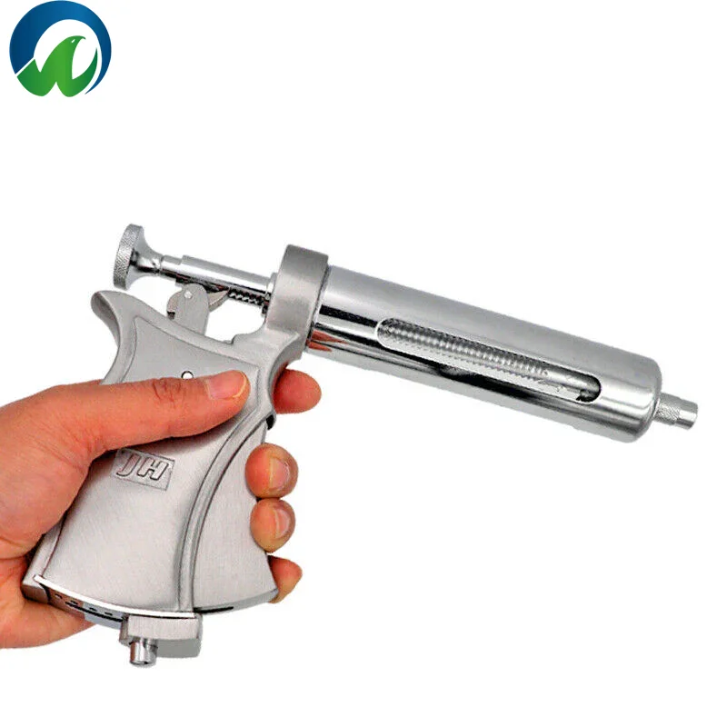 50ml Stainless Steel Semi-Automatic Veterinary Vaccine Poultry Injection Syringe Continuous Injection Gun Reusable Animal