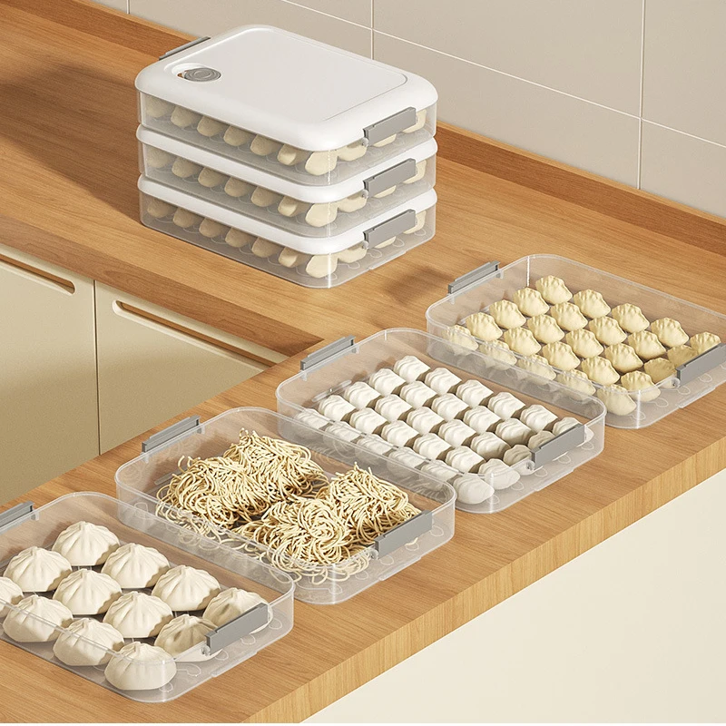 Household Refrigerator Frozen Dumpling Box Transparent Large Capacity ...