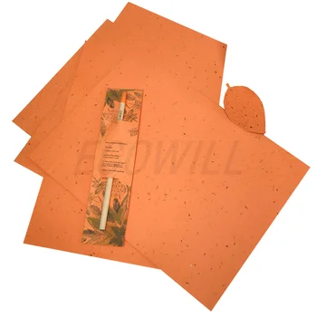 Orange Plantable 100% Handmade Recycled A4/A3 SRA3 Size Seed Paper Sheet