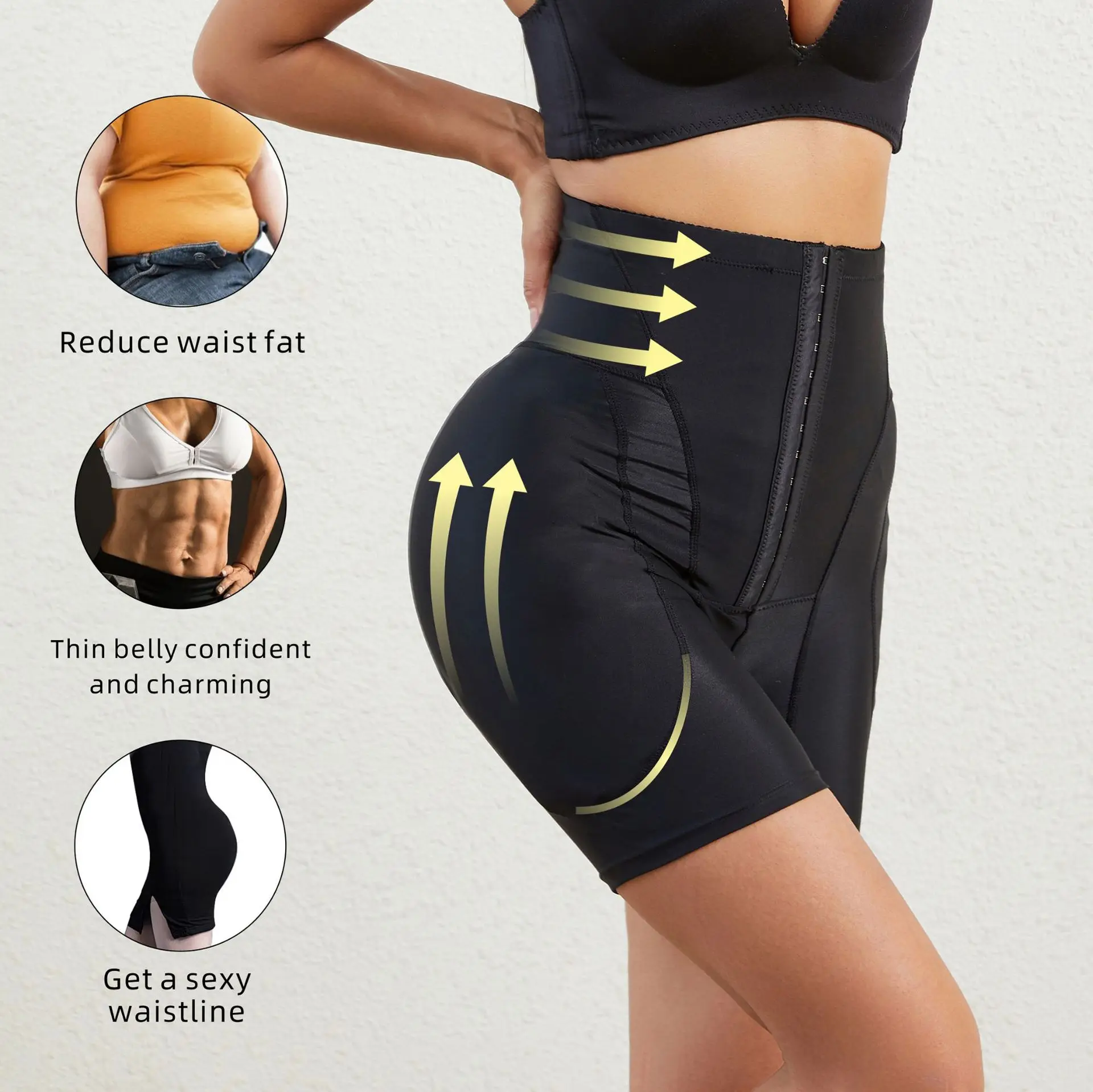 Body Shaper Shorts High Waisted Female Buttocks Sponge Pads Buttocks and Crotch Lifting Pants