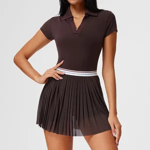Casual Sports Polo Shirt for Running Fitness Outdoor Golf Tennis Quick-Drying Short Skirt Suit Logo Front Breathable