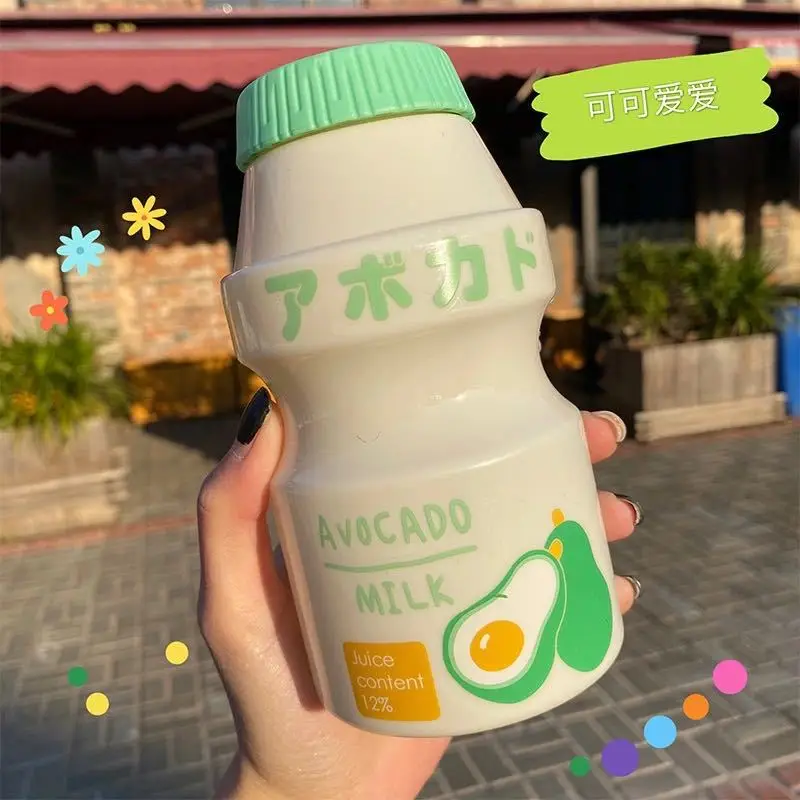 transparent 480ml plastic cute fruit yogurt