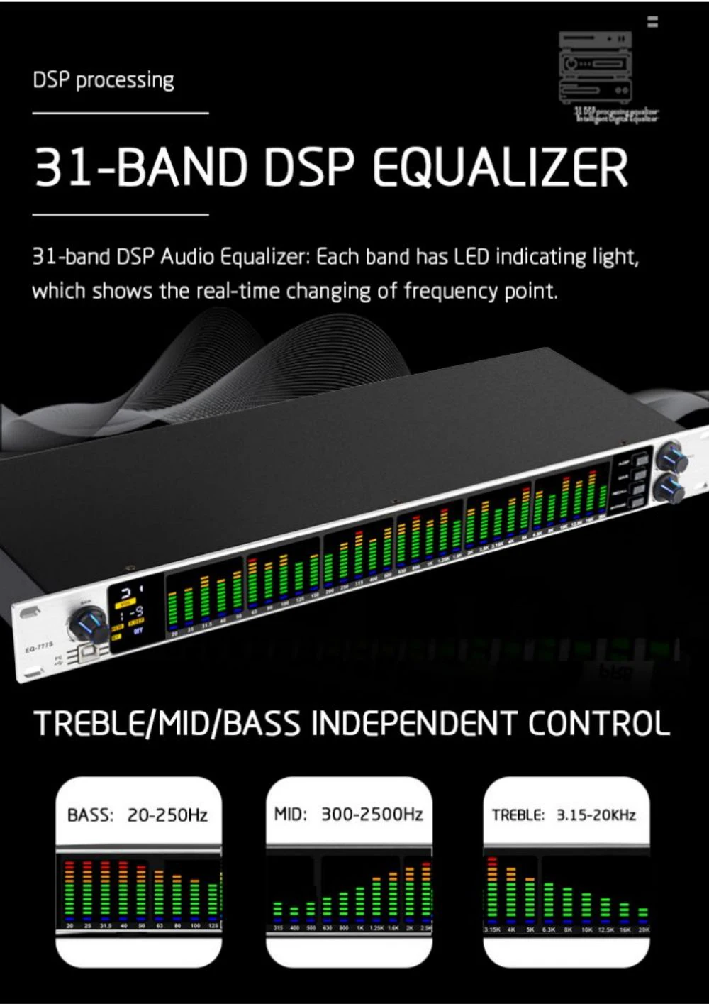 Eq777s Digital Audio Processor Equalizer Dsp Processing 31band Dsp