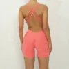 Orange short jumpsuit