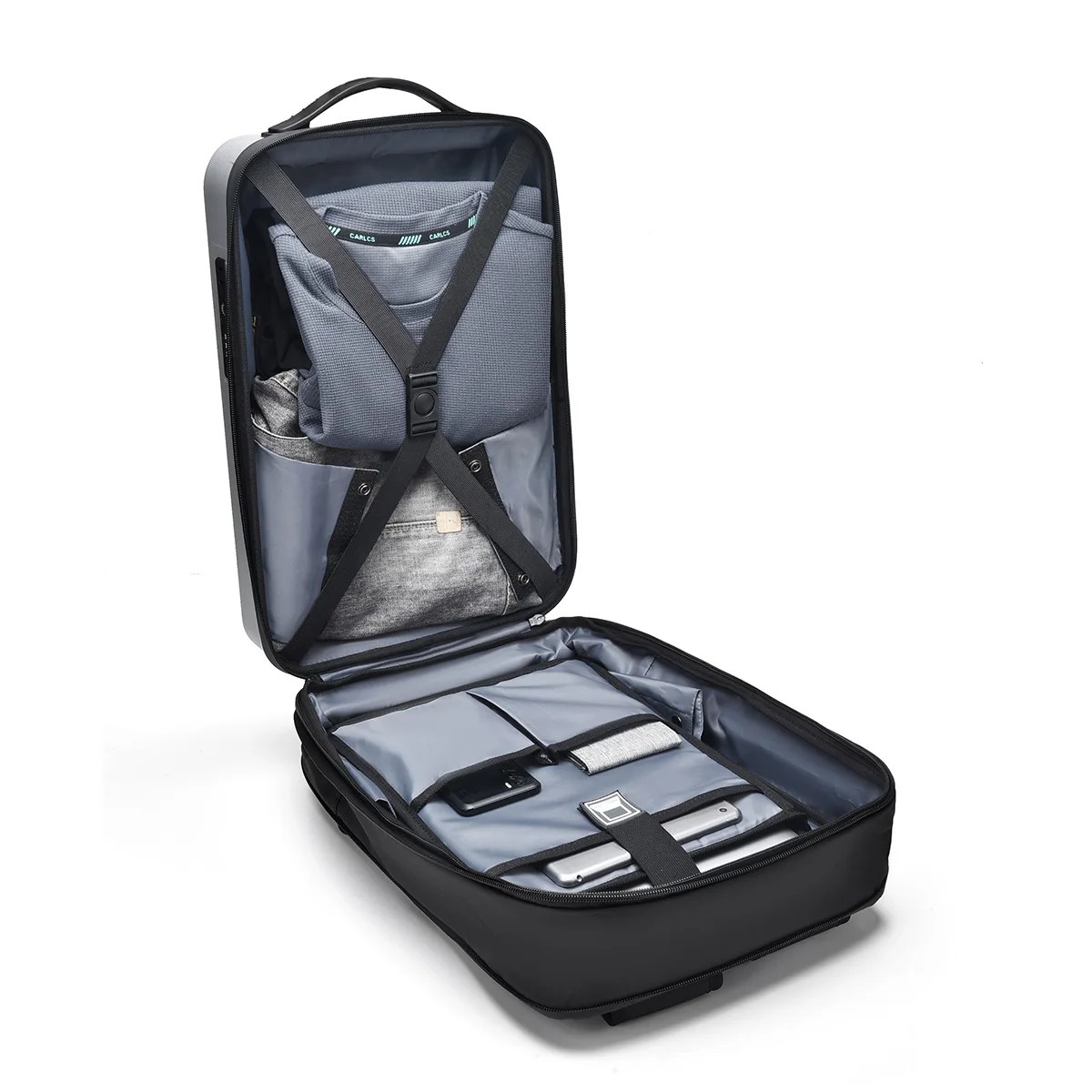Durable Unisex Laptop Backpack Waterproof Expansion Hard Shell Travel Bag for Business & Casual Use