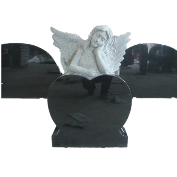 New arrival cheap antique black granite headstones price child orthodox cross headstone on sale