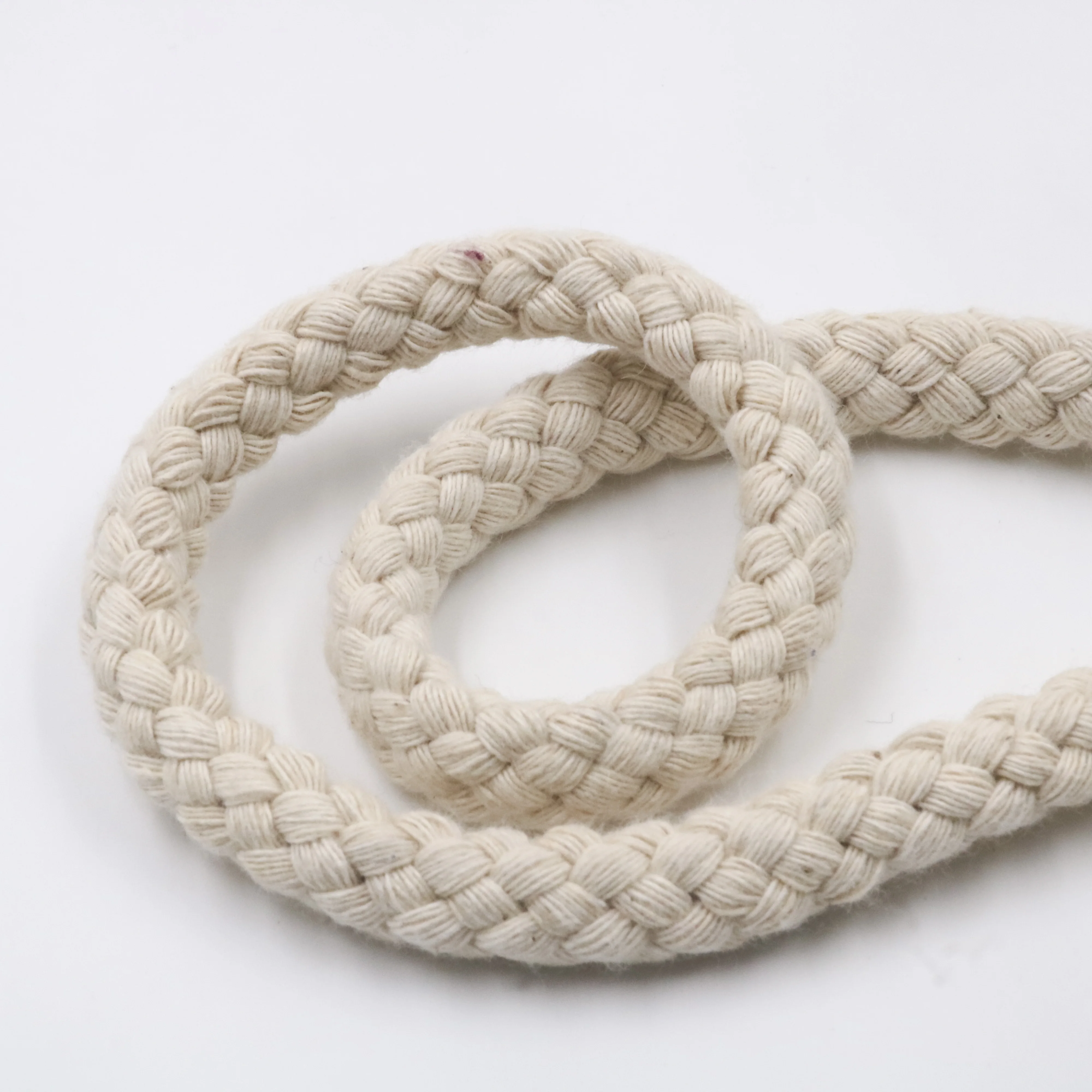 factory wholesale white 100% cotton rope braided macrame cord