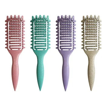 New design eco friendly wheat straw wet and dry hair comb vent hair brush for hair styling