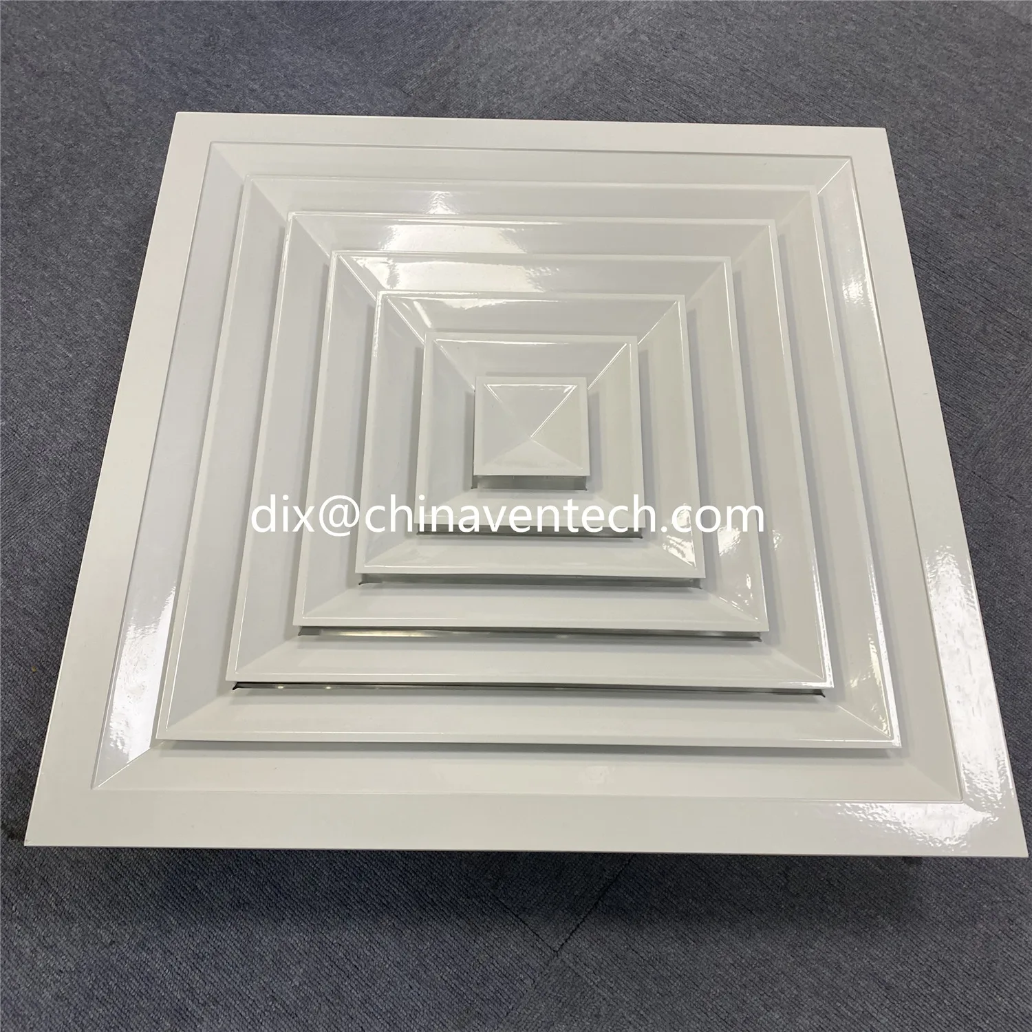 Ventech factory industrial project ventilation louver faced square 4 way directional ceiling diffuser