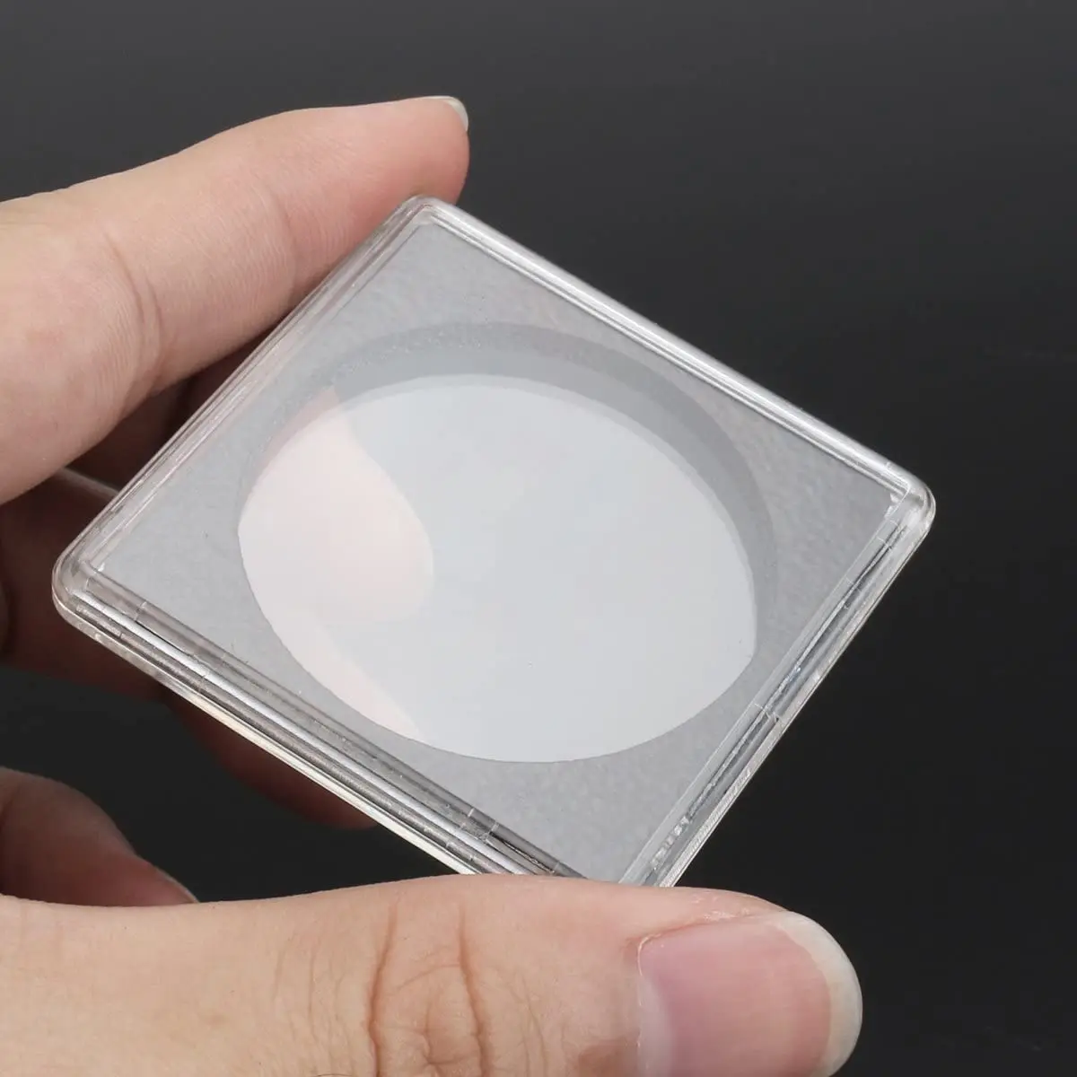 16mm-50mmスクエアコインカプセルコインボックスケーススラブプラスチックコインケース保護収納ボックススクエアアクリルカプセル