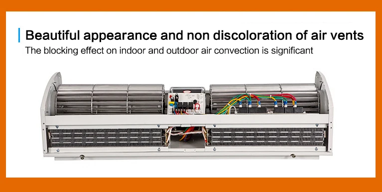 Cross flow type mini 600mm 150 mm diameter Series Electric Heated Air Curtain for supermarket school Greenhouse