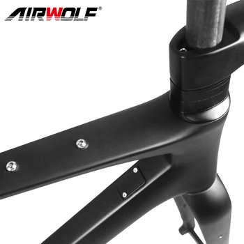 Cadre Vélo Carbone AIRWOLF 700*50C Pour Gravel/route/cyclocross - Neuf, Fourni Avec Fourche Et Accessoires