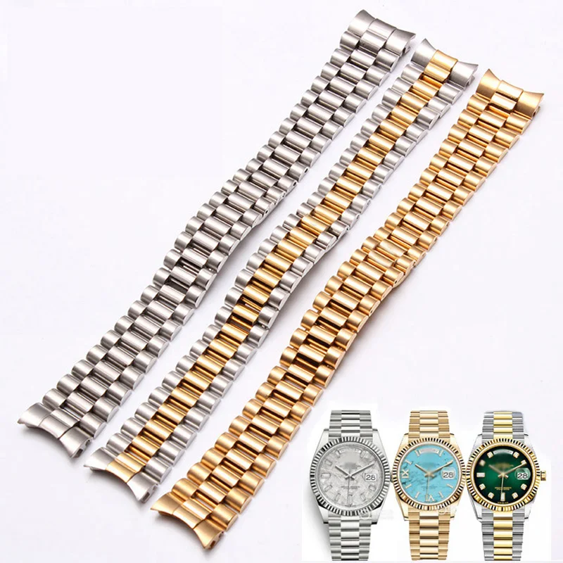 Custom Solid Stainless Steel Straight End Screw Links Replacement Wrist  Watch Band Bracelet Strap For Rolex President Seiko - Buy Edelstahlarmband  Wacth Watch Band,Metal Watch Band,Clear Watch Band Product on 