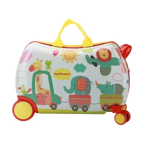 Multi-Functional Cartoon Children's Riding Box Sturdy Luggage Universal Wheel Spinner Suitcase with Fashionable Design Baby Gift