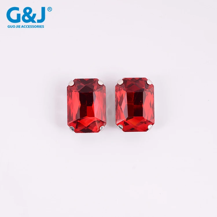 Rectangle Shape Claw Setting Glass Diamond Loose Flatback Rhinestones for Girl Dress Accessories