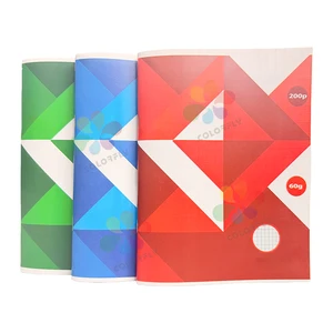 Customized Logo and High Quality School Supplies Exercise Books A5 Size 100/200pages French Line School Notebook for Students