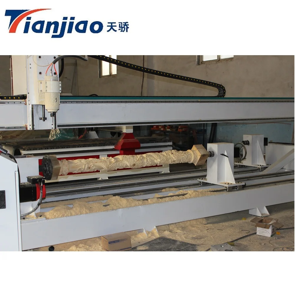 Large Diameter  Wood Cnc Turning Lathe Max Length 2000mm Working Dimensions 300mm