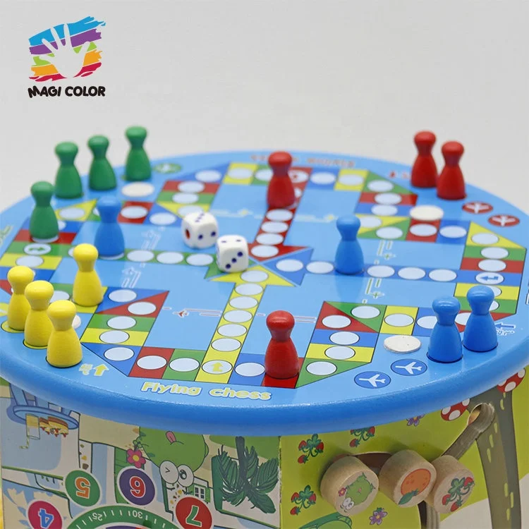 Customize 8 in 1 Multifunction Educational Wooden Activity Cube for Kids W11B153