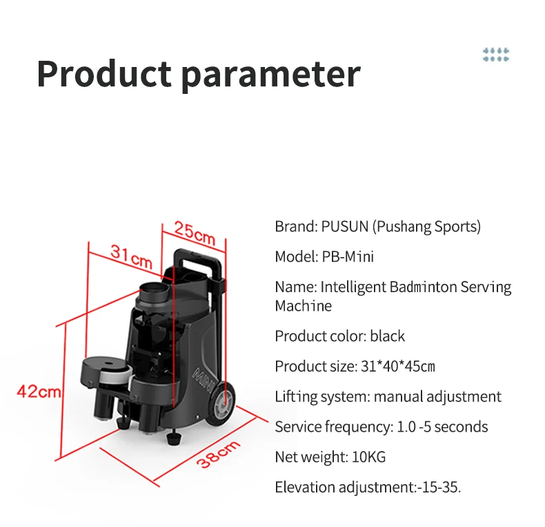 Mini Badminton Feeding Machine  Faster Frequency Badminton Training Machine details