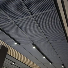 PVC Ceiling Powder Coated Aluminum Expanded Wire Metal Mesh Light  Ceiling tiles