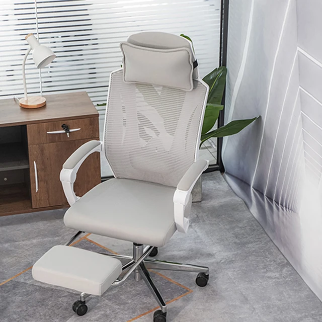 CEO High-End Modern Design Office Chair Adjustable Rolling Full Mesh Small Backrest PU Upholstered Ergonomic Revolving Home Use