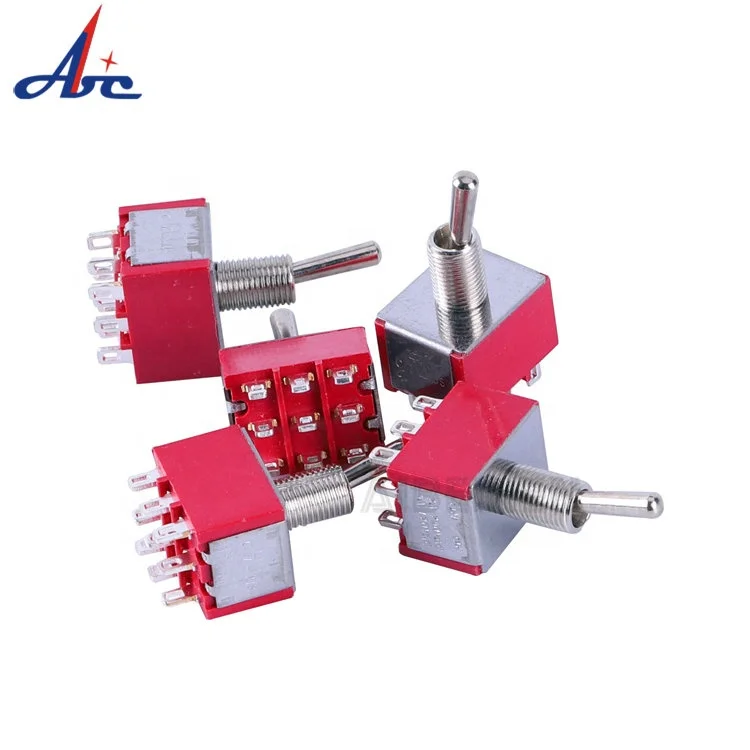 3 Position on OFF on Self Lock 3PDT 9 Pin Toggle Switch With Waterproof Rubber Cover