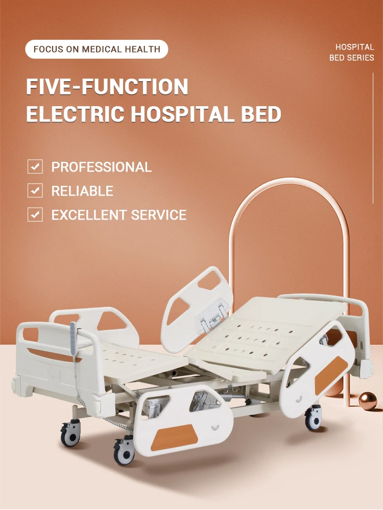 Five Function Nursing Medical Electric Bed Hospital Icu Bed With ...