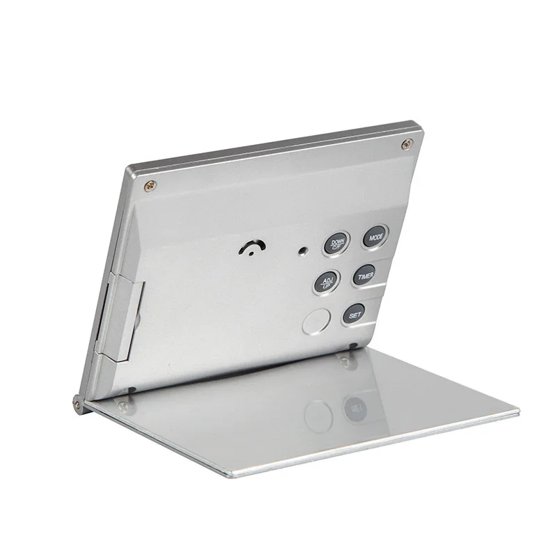 Electronic Desk Clock, Digital Date Temperature Alarm Clock Simple and Convenient Ultra-thin Folding Travel Clock