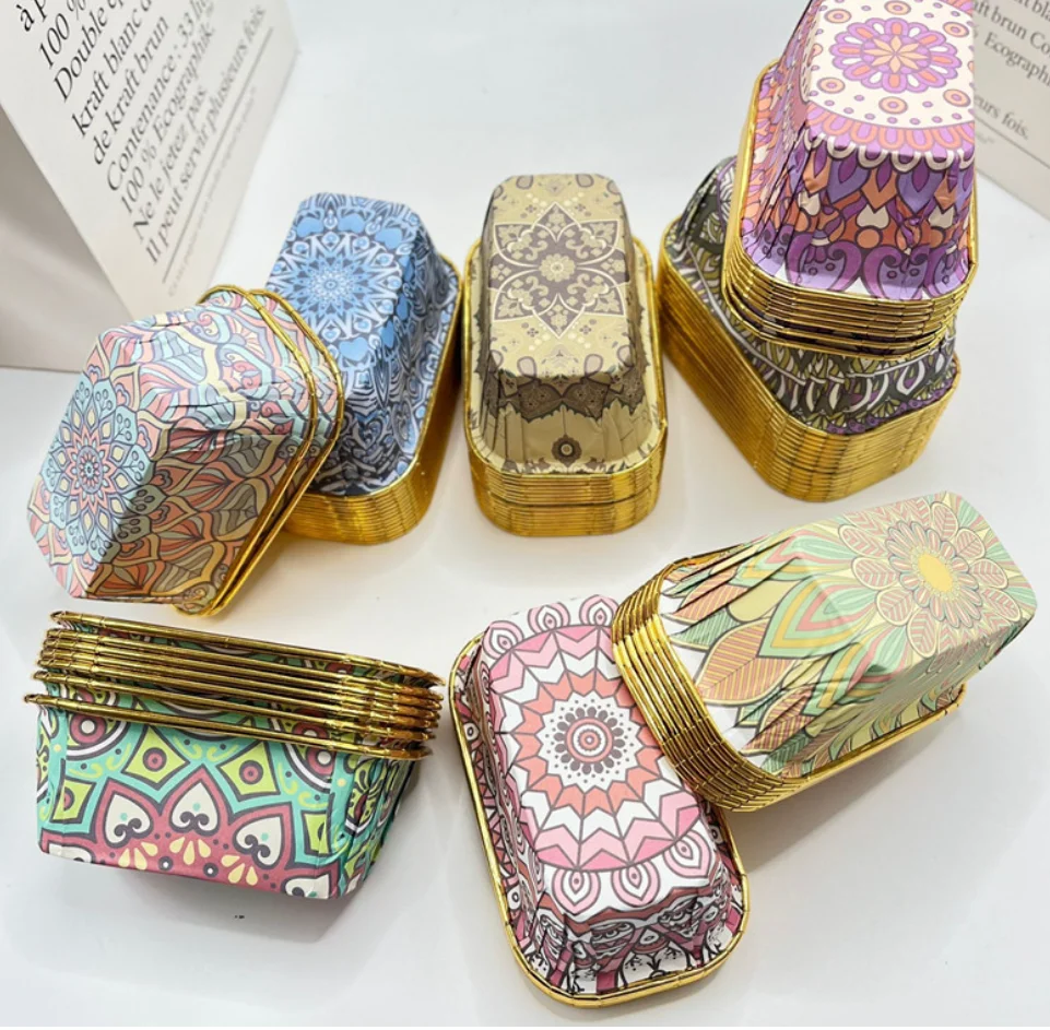 Middle Eastern Pattern Style Snacks Cheese Disposable Cupcake Cake Cups Aluminum Foil Cake Cup Muffin Baking Cupcake