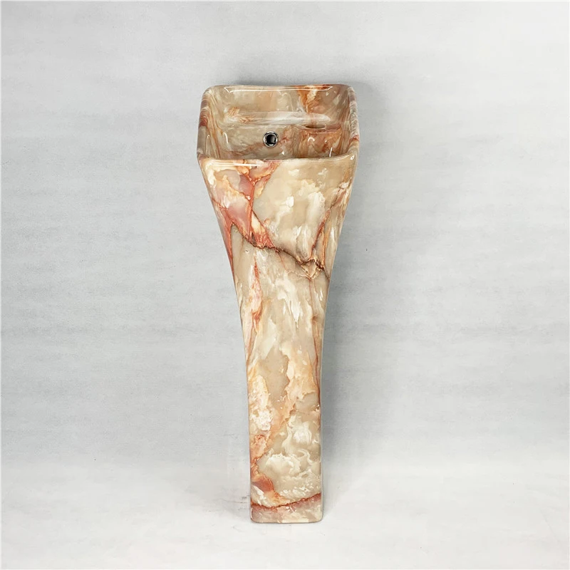 Marble Customized Colored Bathroom Ceramic Lavabo Wash Hand Basin Pedestal Sinks