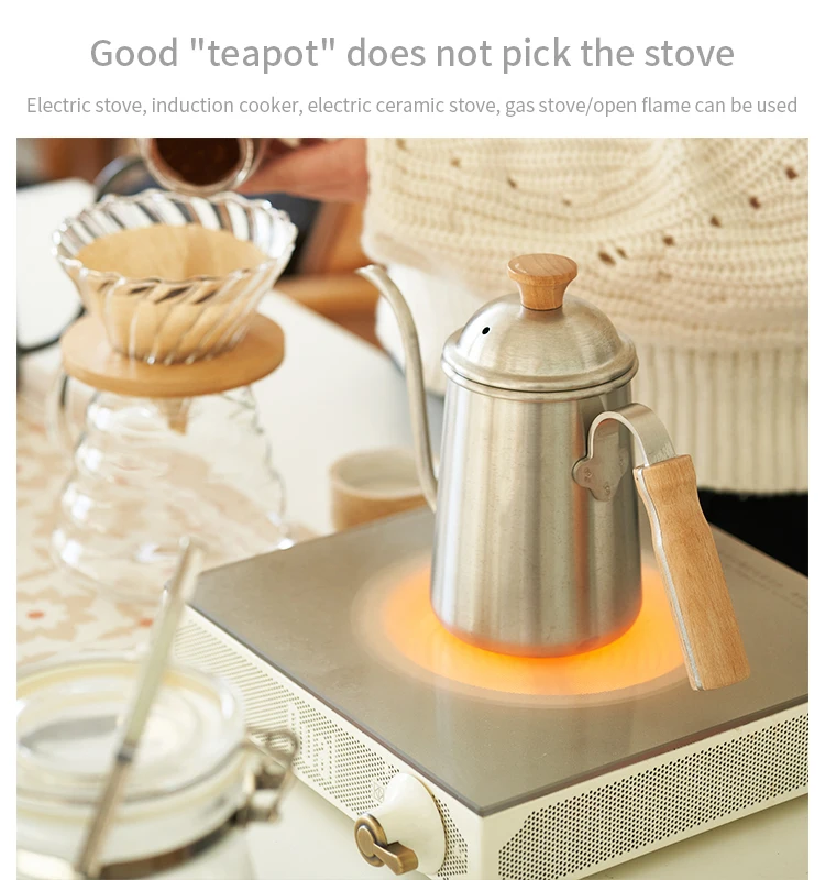 Siyue Black 650ml Kitchen Barista Tools Stainless Steel Coffee Pot