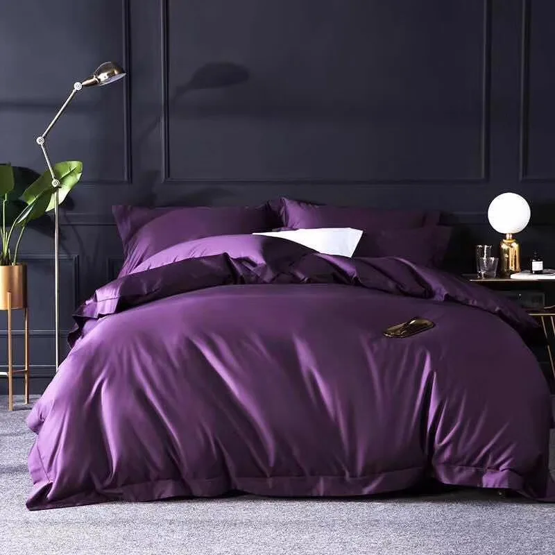 Luxury Bedding Set Cotton Duvet Cover Set 300tc Sateen Bed Sheet Covet Set 100% Cotton Bedsheet