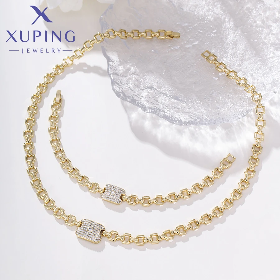 XUPING Gold Color Cuban Chain Necklace - Versatile & Stylish