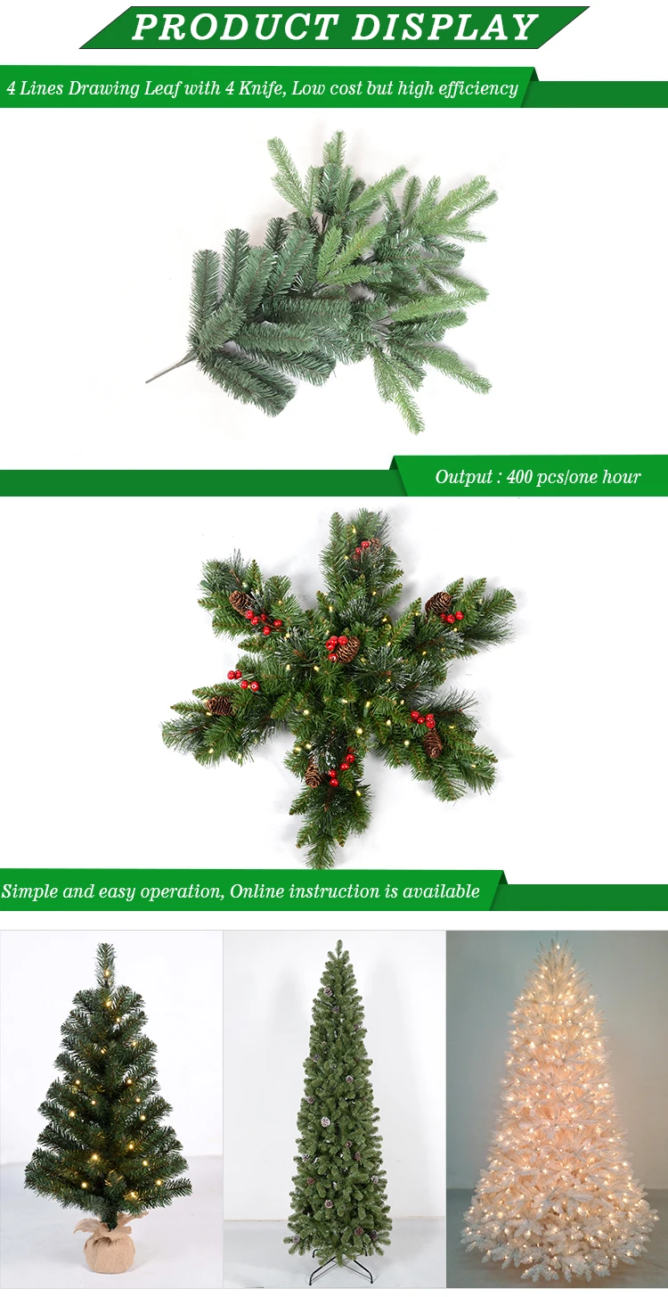 4 Line 4 Leaf Automatic Artificial Pvc Christmas Tree Making Machine