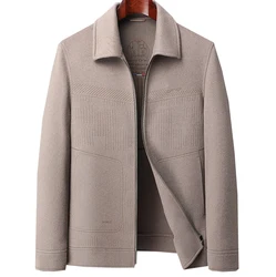 Wool Double-sided Overcoat Men's Standard Long Coat for Middle
