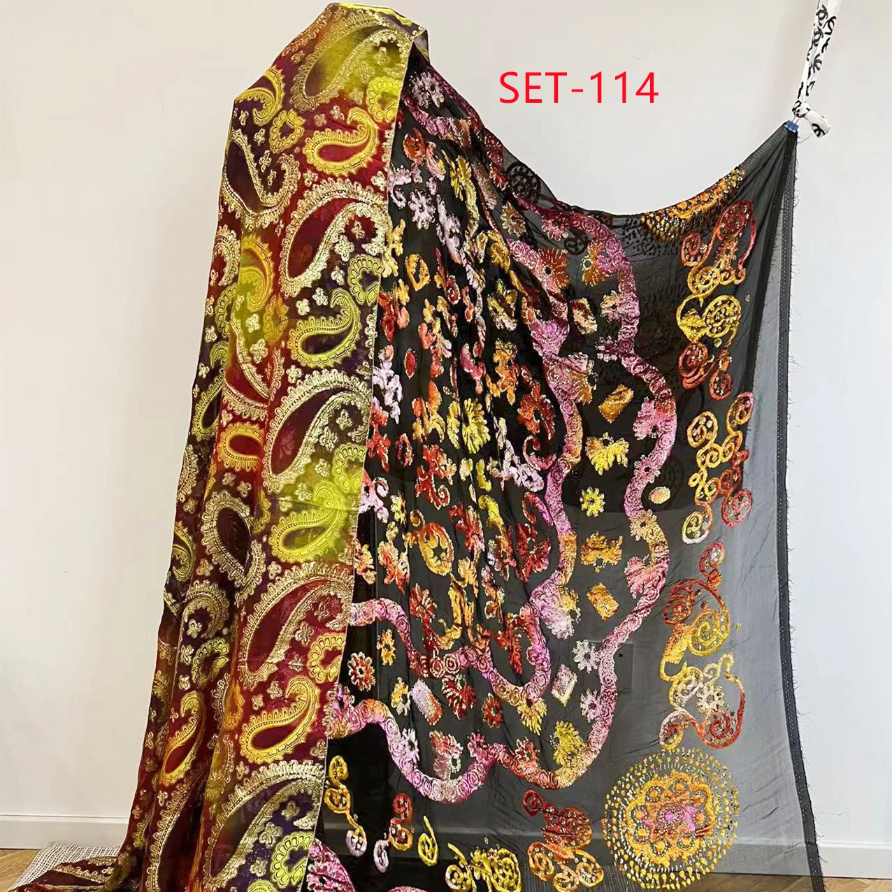 High Quality Lurex Luxurious Thread Blended Jacquard Fabric for Somali Dirac Set and Sudanese
