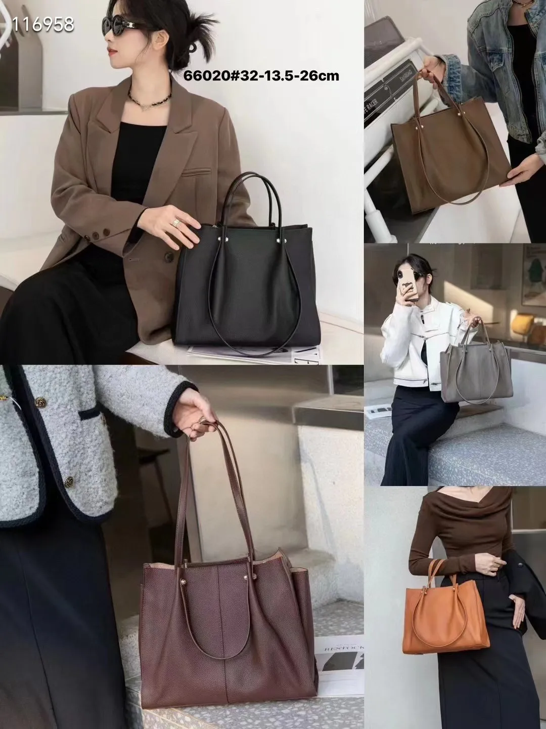 2024 New High Quality Large Capacity Genuine Leather Handbag For Women ...