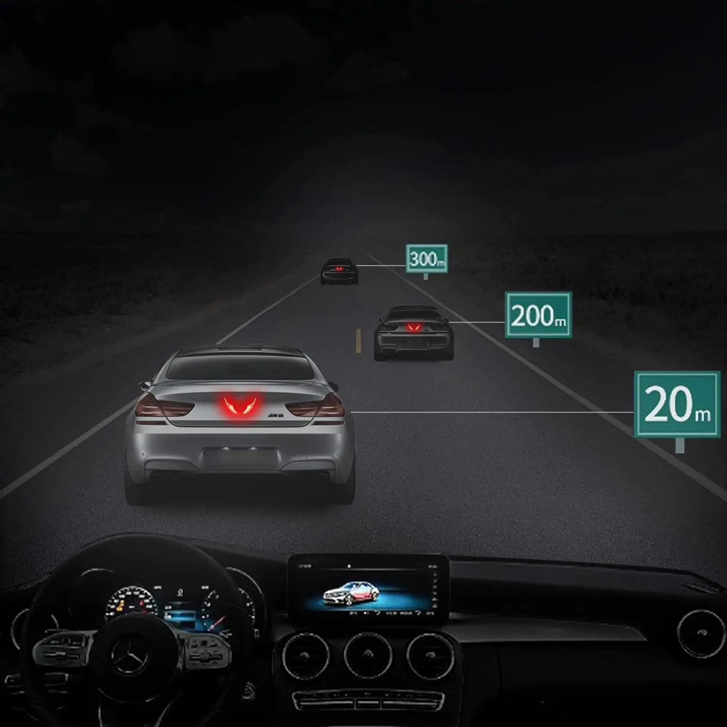 Reflective Angel Wings Stickers for Car Safety Warning High-Intensity Night Visibility Anti-Collision Reflective Decals