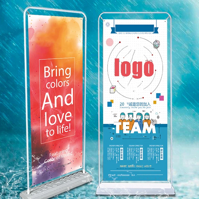 Custom Billboard 60*160cm/80*180cm double sided advertising equipment material retractable door shape roll up banner stand