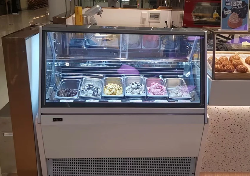 Italian Ice Cream Display Case/freezer Refrigerator/display Case In Ice