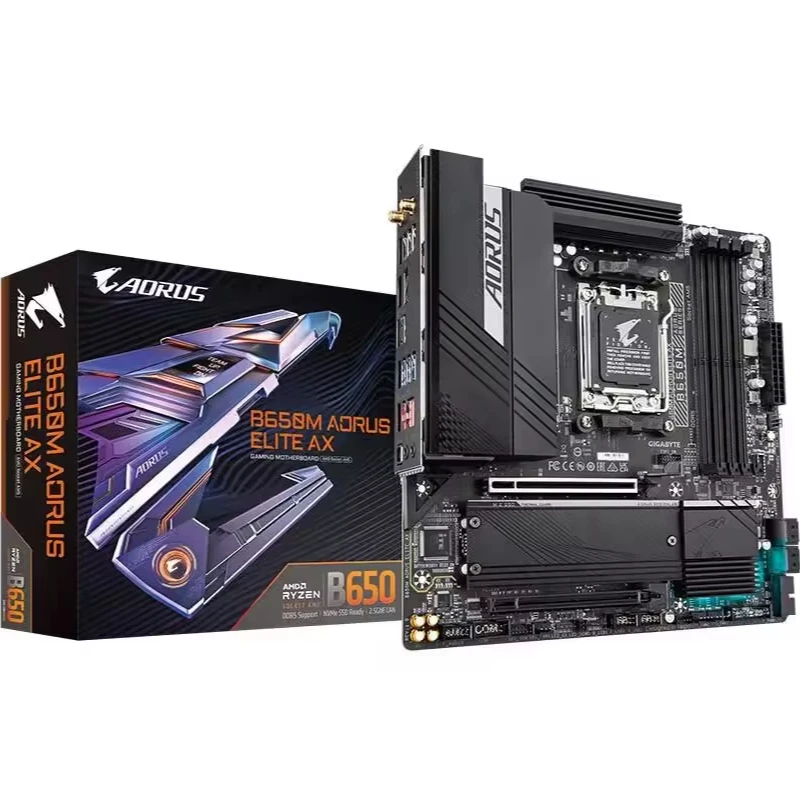 Gigabit B650M AORUS Elite AX New Micro ATX AMD B650 DDR5 6600(OC) MHz M.2 USB3.2 192G Wi-Fi 6E socket AM5 motherboard