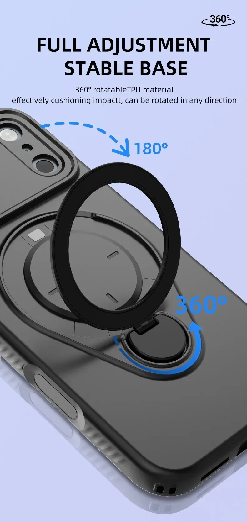 product for iphone 17 pro max kickstand case drop proof  shockproof tpu phone cover support magnetic car mount multiple colors-5