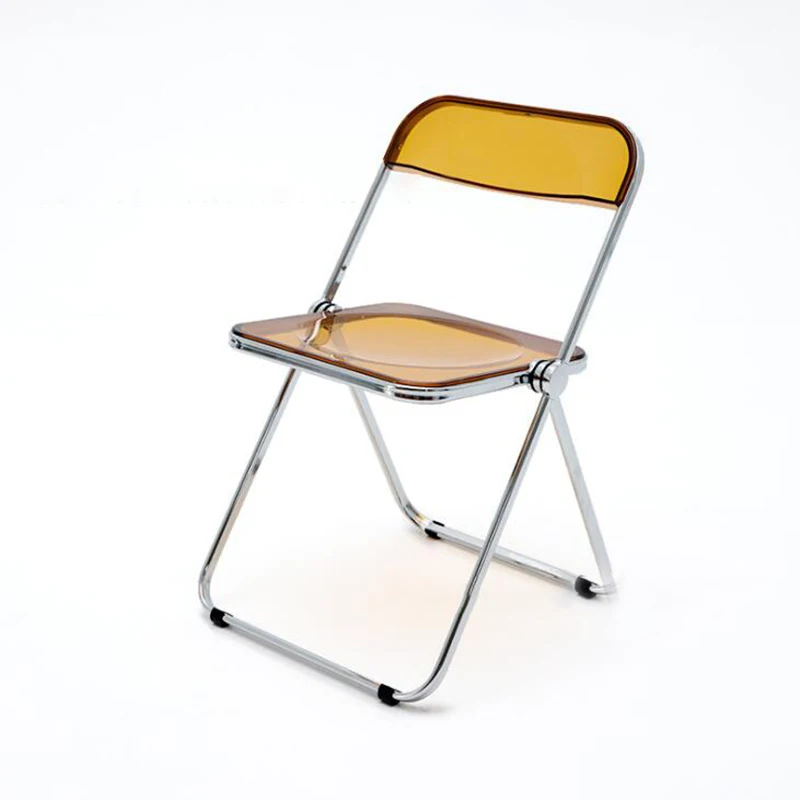 Горячая Распродажа, современный прозрачный акриловый складной стул, пластиковые стулья, обеденный стул с металлом