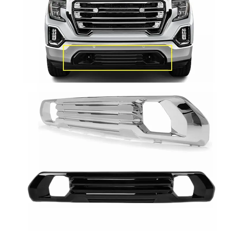 oem auto parts front bumper accessories full black chrome front bumper filler for GMC Sierra 1500 2019-2022 84176747 84176749