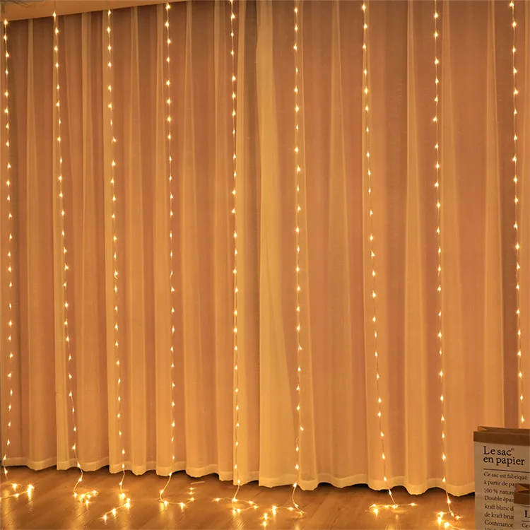 LED String Lights Water Flow Snowing Effect Curtain Icicle Fairy String Light Hanging Twinkle Waterfall Light
