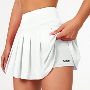 High Waisted Light Weight Workout Apparel Exercises Outwear Shorts Skirts 2Pcs Fitness Running Tennis Skirts Sets