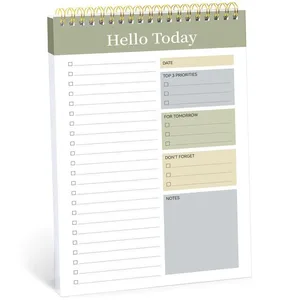New Arrival Custom Weekly and Yearly Organizer Agenda Book 52 Days Spiral Notepad Journal This Week to Do List Journal