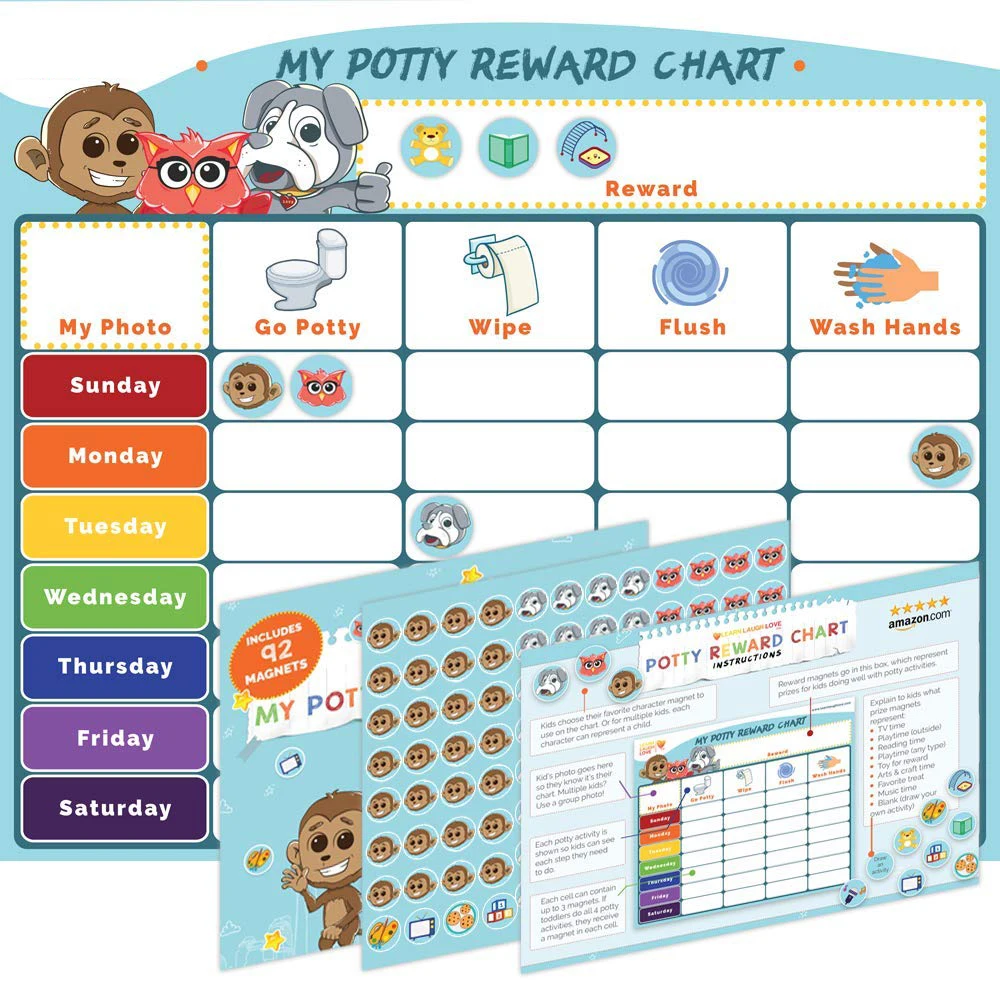 customized magnetic reward chart star potty training chart for